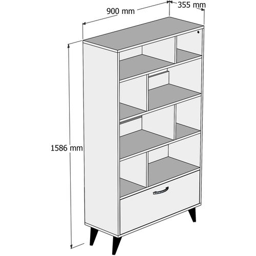 Polica za knjige KTB0201 WhiteAtlantic pine bookshelf slika 4