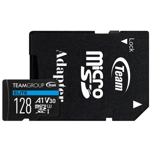 TeamGroup MICRO SDXC 128GB ELITE, UHS-I U3 V30 A1, 100/50MB/s +SD Adapter TEAUSDX128GIV30A103 slika 1