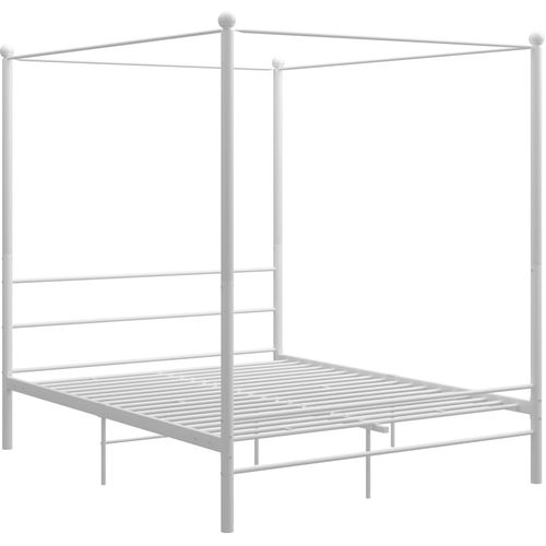Okvir za krevet s nadstrešnicom bijeli metalni 160 x 200 cm slika 8