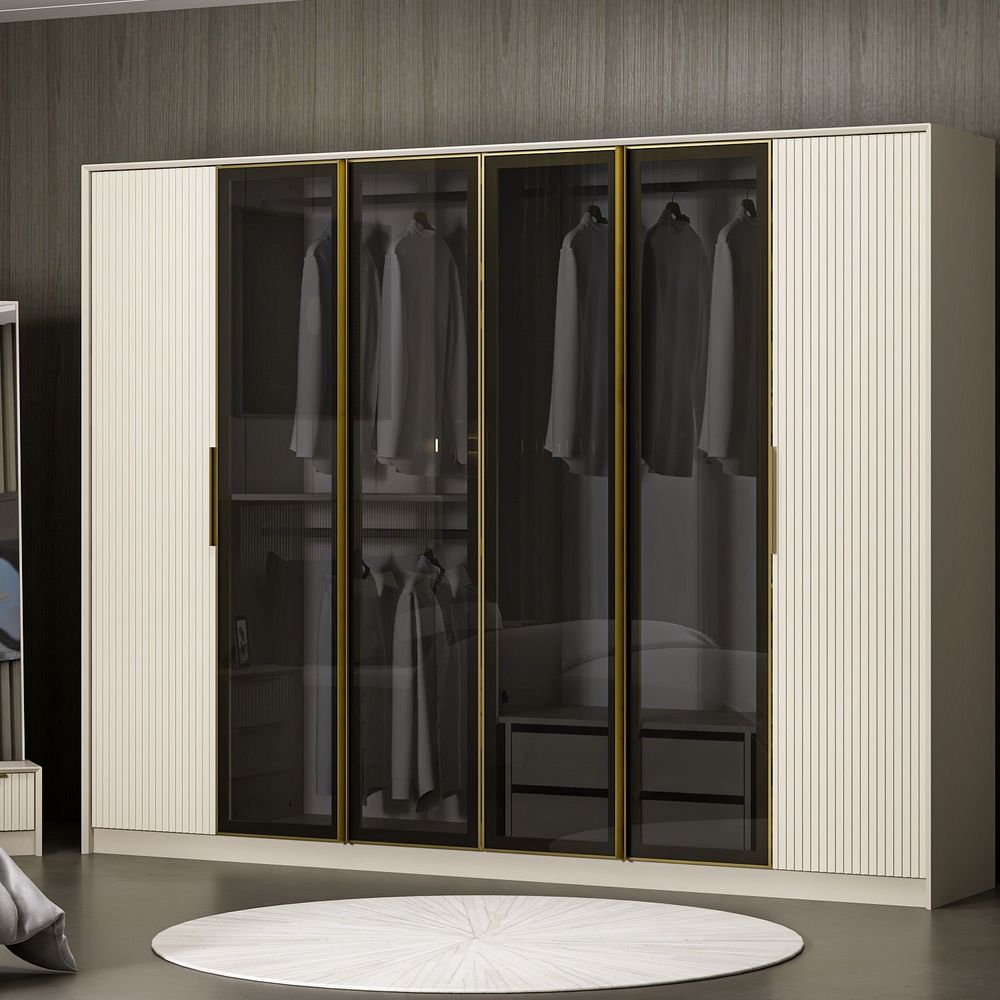 Luxe - 7937 Bijela Zlatna Fume Garderoba slika 2