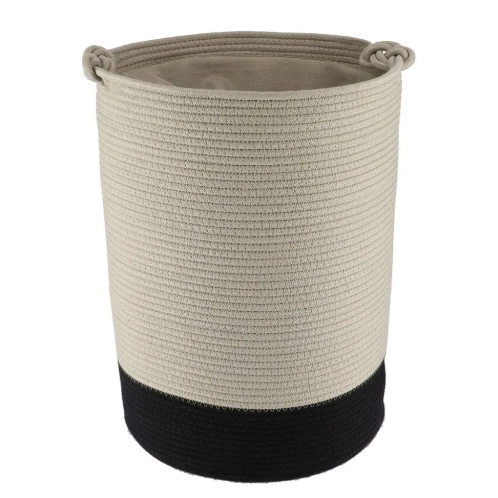 Tendance pletena košara 50x37 cm, bež crna slika 1