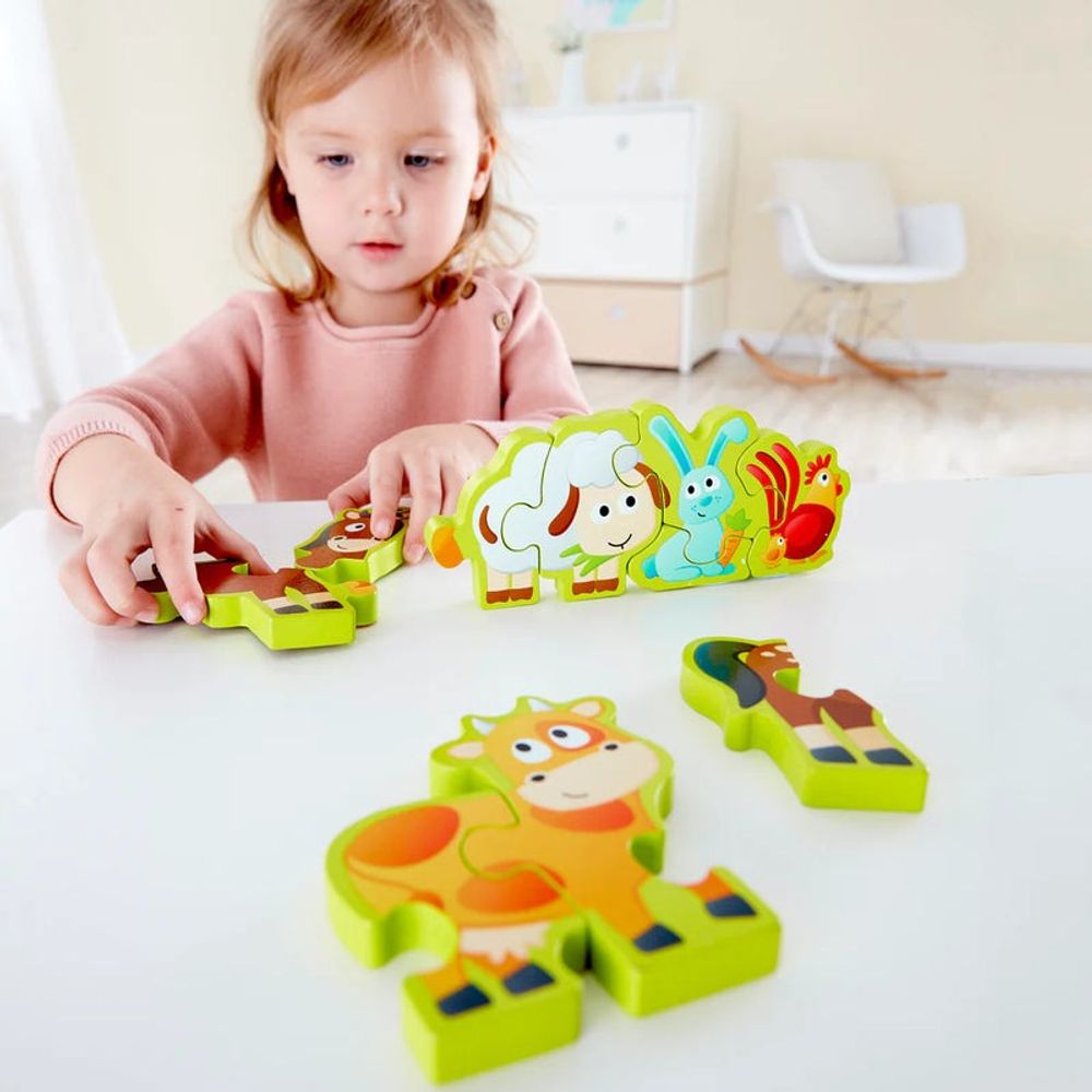 Hape Drvena slagalica Numbers & Farm Animals Puzzle slika 3