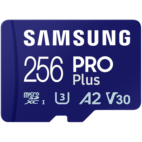 Samsung MB-MD256SA/EU MicroSD 256GB, PRO Plus, SDXC, UHS-I U3 V30 A2, Read up to 180MB/s, Write up to 130 MB/s, for 4K and FullHD video recording, w/SD adapter slika 2