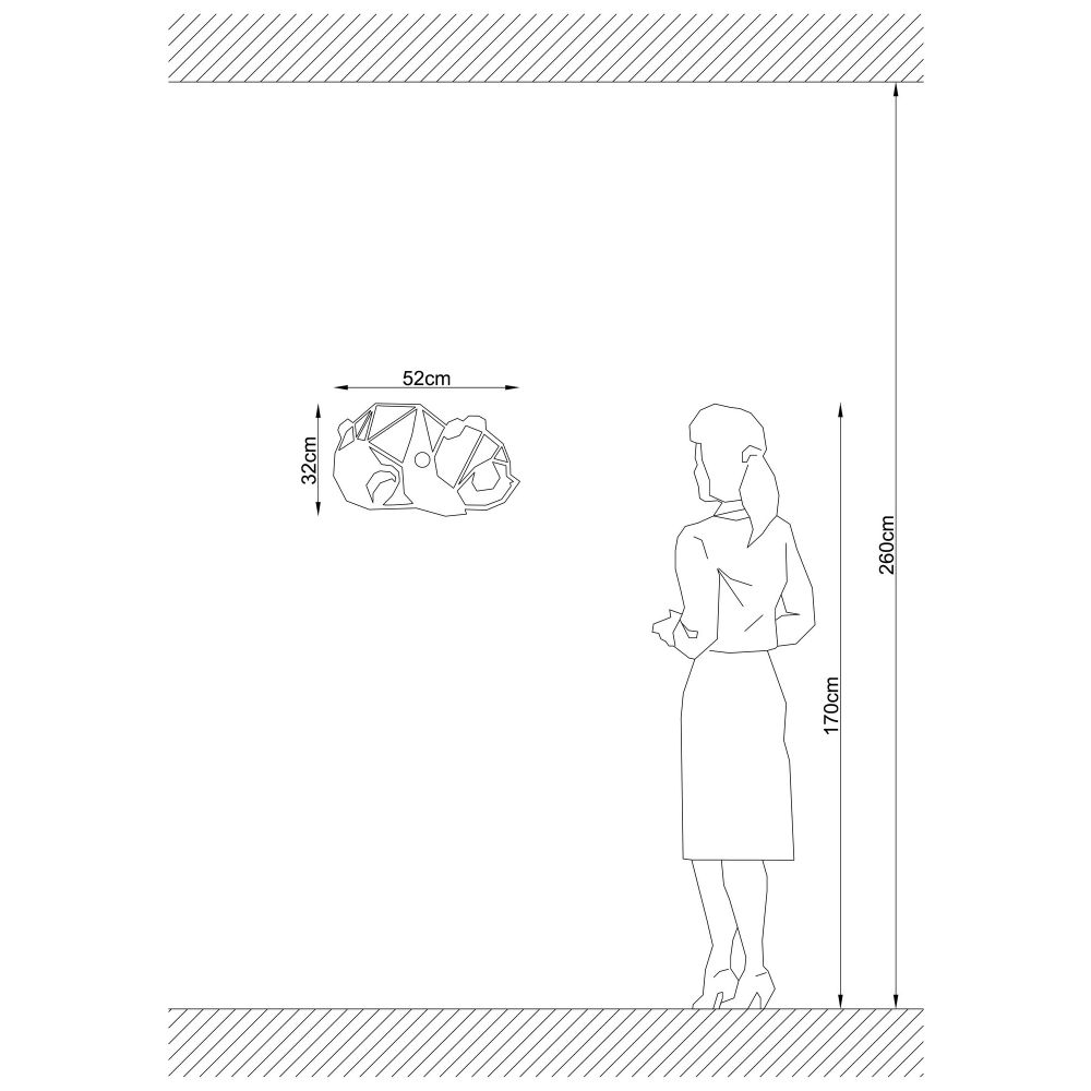 W-027 Crna Zidna Lampa slika 3