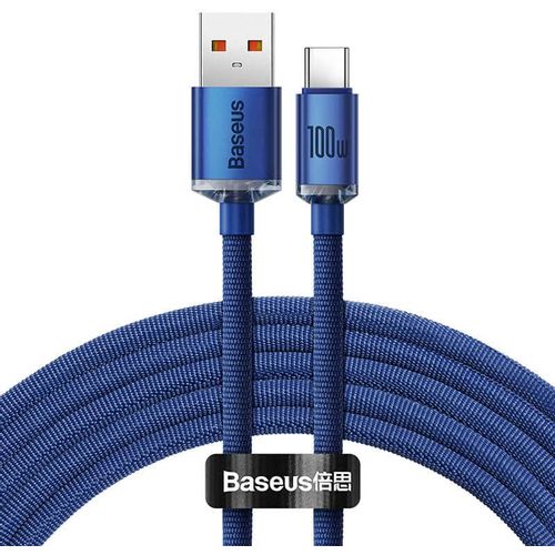 Baseus Crystal Shine kabel USB na USB-C 5A100W1.2m (plavi) slika 1