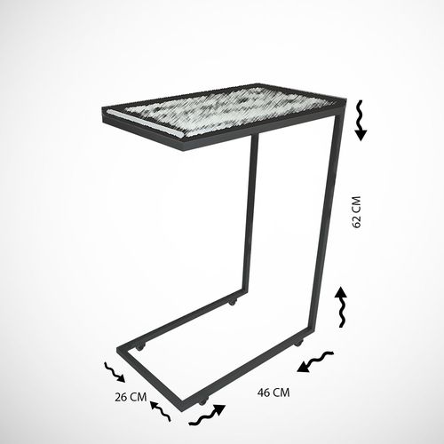 Callen - Glass Anthracite Side Table slika 6