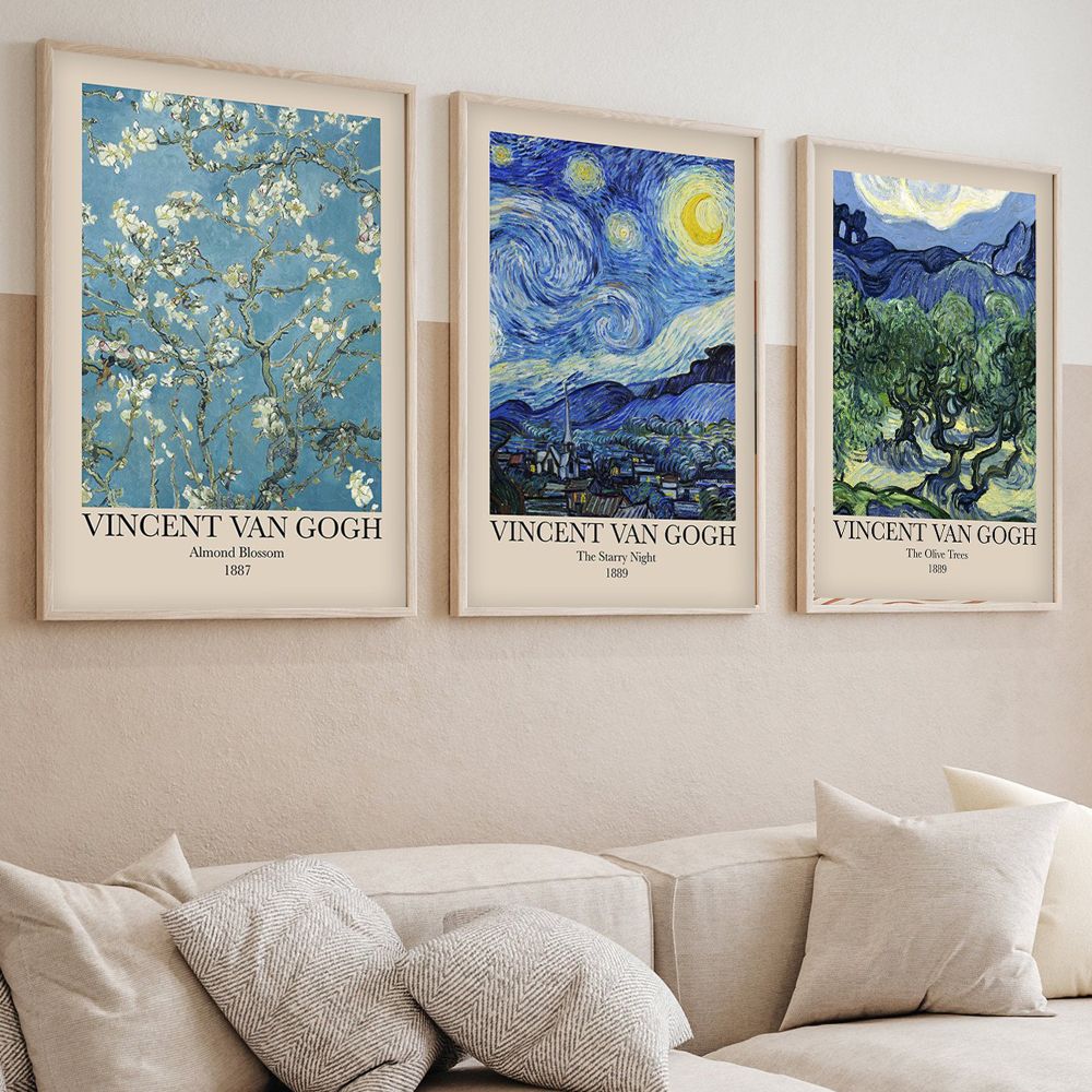Huhu269 - Dekorativno Slikarstvo na MDF-u sa Okvirom, 50 x 70 cm, Višebojno (Set od 3 Komada) slika 1