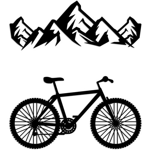 Wallity Metalna zidna dekoracija, Mountain And Bicycle - M slika 5