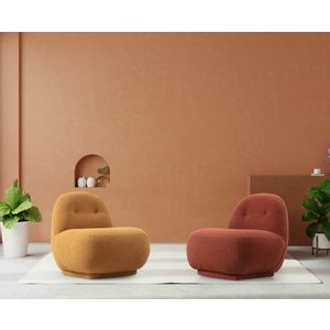 Atelier Del Sofa Set naslonjača, Panda 1+1 - Mustard, Tile Red