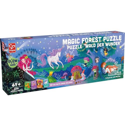 Hape Drvena slagalica koja svijetli u mraku Magic Forest Puzzle E1633A, 150cm slika 5