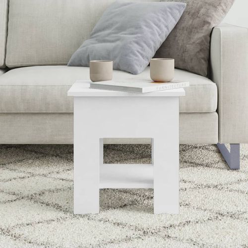 Stolić za kavu bijeli 40 x 40 x 42 cm od konstruiranog drva slika 9