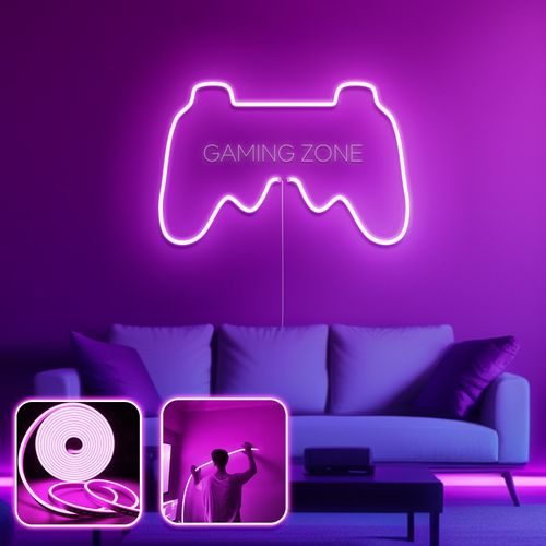Opviq Dekorativna zidna led rasvjeta Gamer Room - Large - Pink slika 1