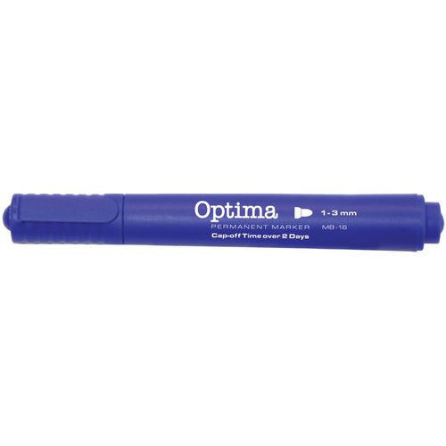 Marker permanentni OPTIMA MB16 3mm okrugli vrh plavi, pakiranje 12/1 slika 1
