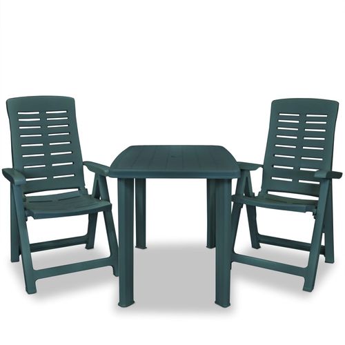 3-dijelni bistro set od plastike zeleni slika 38