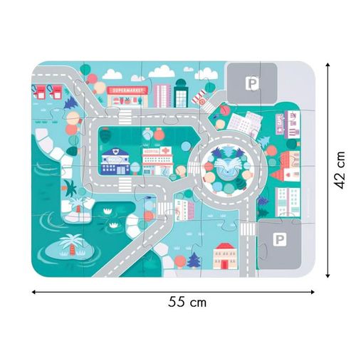 EcoToys Drvene Kocke Grad s Podlogom - 115 Komada slika 3