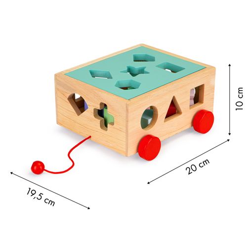 EcoToys drvena kolica za sortiranje oblika slika 5