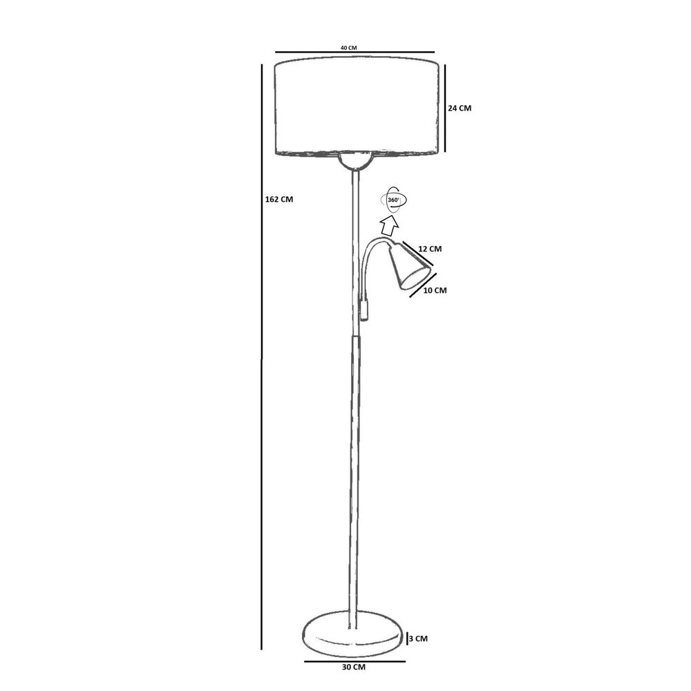 Opviq Podna lampa 799, siva slika 4
