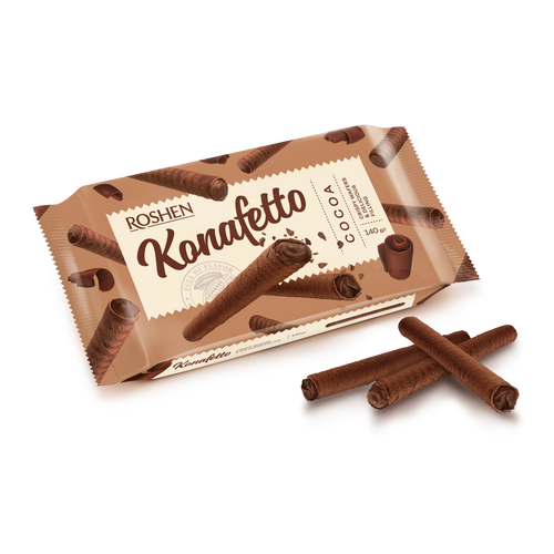 Roshen Konafetto vafel rolice s kakao kremom 140g slika 1