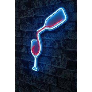 Wallity Ukrasna plastična LED rasvjeta, Wine - Blue, Red