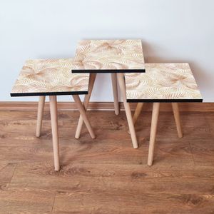 Nesting stolovi 3Shp173 - Set od 3 komada - boje: bež, bijela