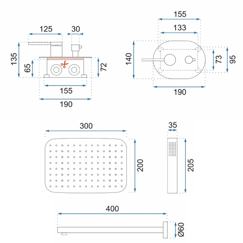 REA tuš set oval chrome box slika 12