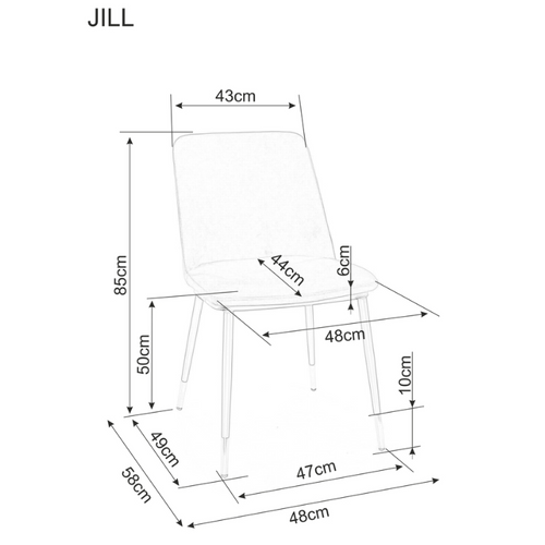 Stolica JILL - Baršun slika 3