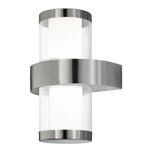 Eglo Beverly spoljna zidna, led, 2x3,7w, 3000k, inox/staklo-bela  slika 1