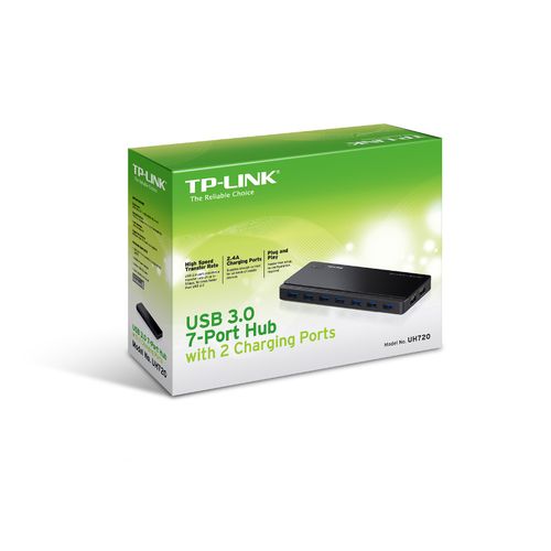 TP-Link UH720, 7-ports USB 3.0 hub + 2 power slika 1