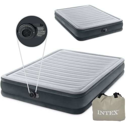 INTEX madrac na napuhavanje s električnom pumpom 203 x 152cm sivi slika 1