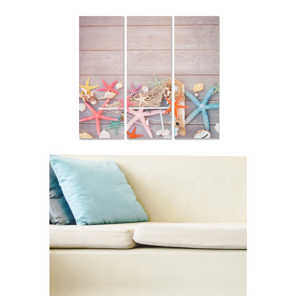 Dekorativna Slika od MDF-a u Više Boja (Set od 3 Komada) - MDF1044683 slika 1