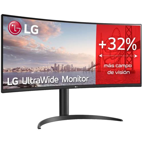 LG 34WP75CP-B 34” Curved UltraWide VA QHD 3440x1440@160Hz, 21:9, 3000:1, 5ms, 300 cd/m², 178º/178º, HDR10, AMD FreeSync Premium, 1 USB-C, 1 DP, 2 HDMI, 2 USB Downstream Port 3.0, 7Wx2, VESA 100x100mm, Height, Tilt, Black, 3yw slika 2