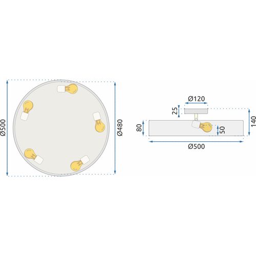 TOOLIGHT Viseća svjetiljka podesiva crna App860-C crno/zlato 50 cm slika 5