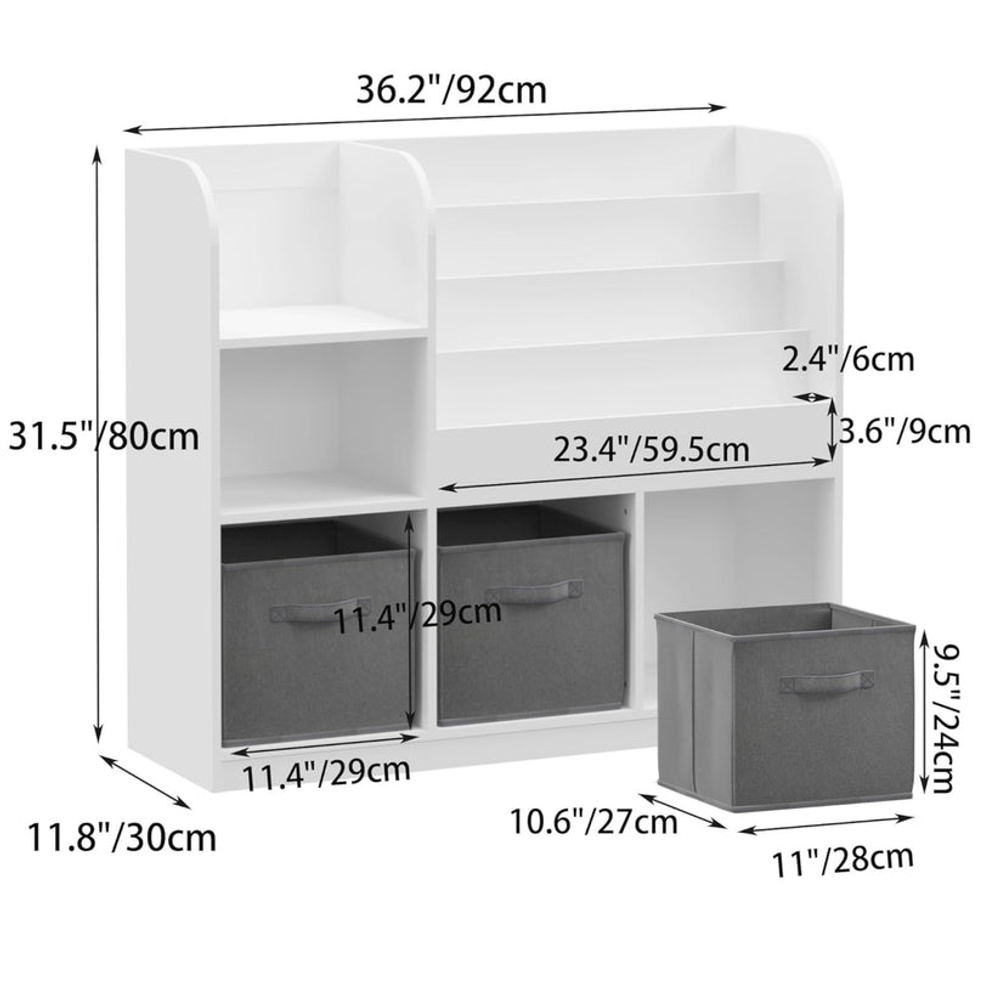 Kinder Home Dječija polica za knjige i igračke, 92x30x80cm slika 6