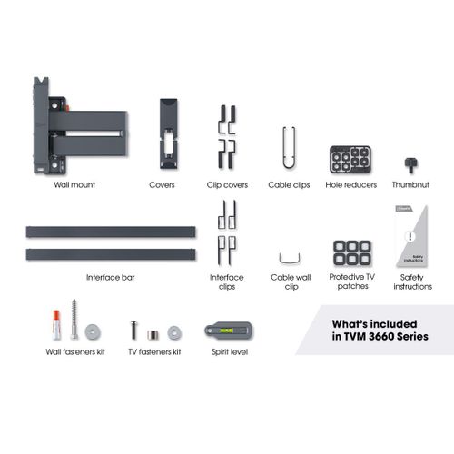 Vogels TVM3663, zidni nosač za ekrane od 40"-77", nagib do 20° pomak 180°, 35kg slika 6