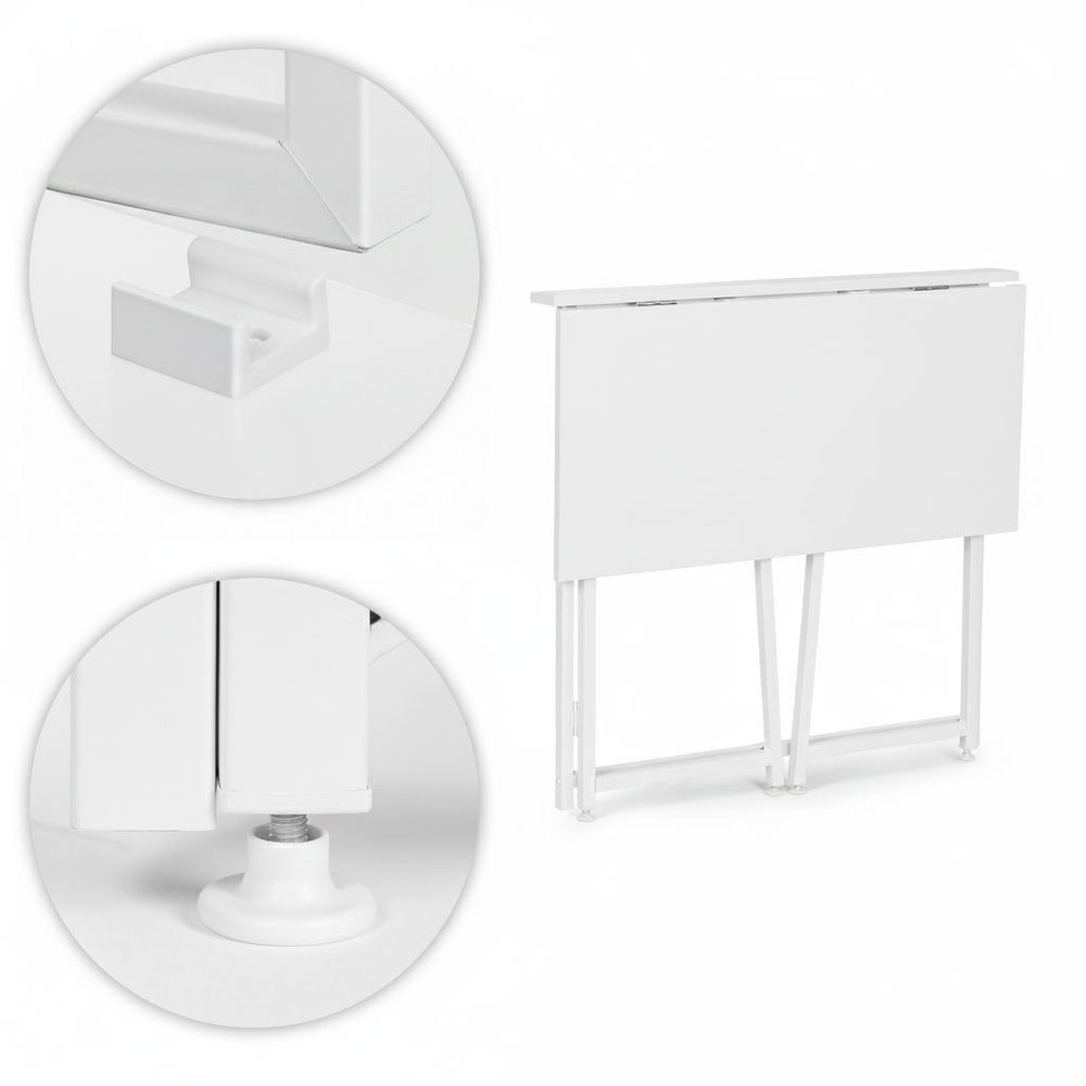 ModernHome sklopivi stol 80 × 45 cm za laptop – bijeli slika 8
