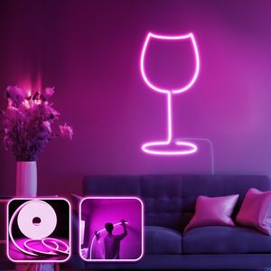 Wine Glass - Medium - Pink Pink Decorative Wall Led Lighting