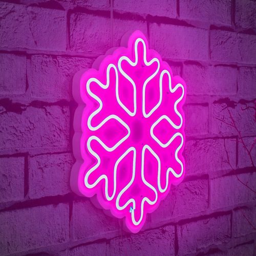 Wallity Ukrasna plastična LED rasvjeta, Snowflake - Pink slika 9