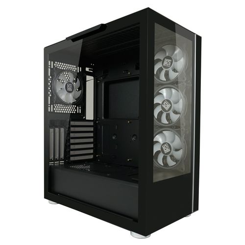 Kuciste LC Power LC-808B-ON  Skylla_X, Midi-ATX Case, black, 4x120mm ARGB fan slika 2