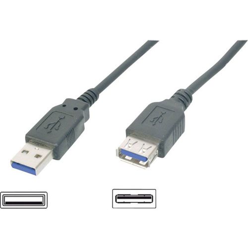 Digitus USB kabel USB 3.2 gen. 1 (USB 3.0) USB-A utikač, USB-A utičnica 3.00 m crna  slika 1