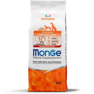 Monge Natural Superpremium  Dog All Breeds Puppy And Junior Monoprotein Duck With Rice And Potatoes