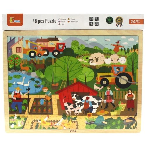 Viga Drvene puzzle farma, 48kom slika 1