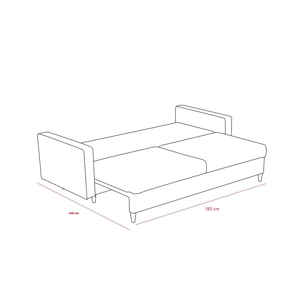Eva - Siva Troosjedna Sofa na Razvlačenje slika 11