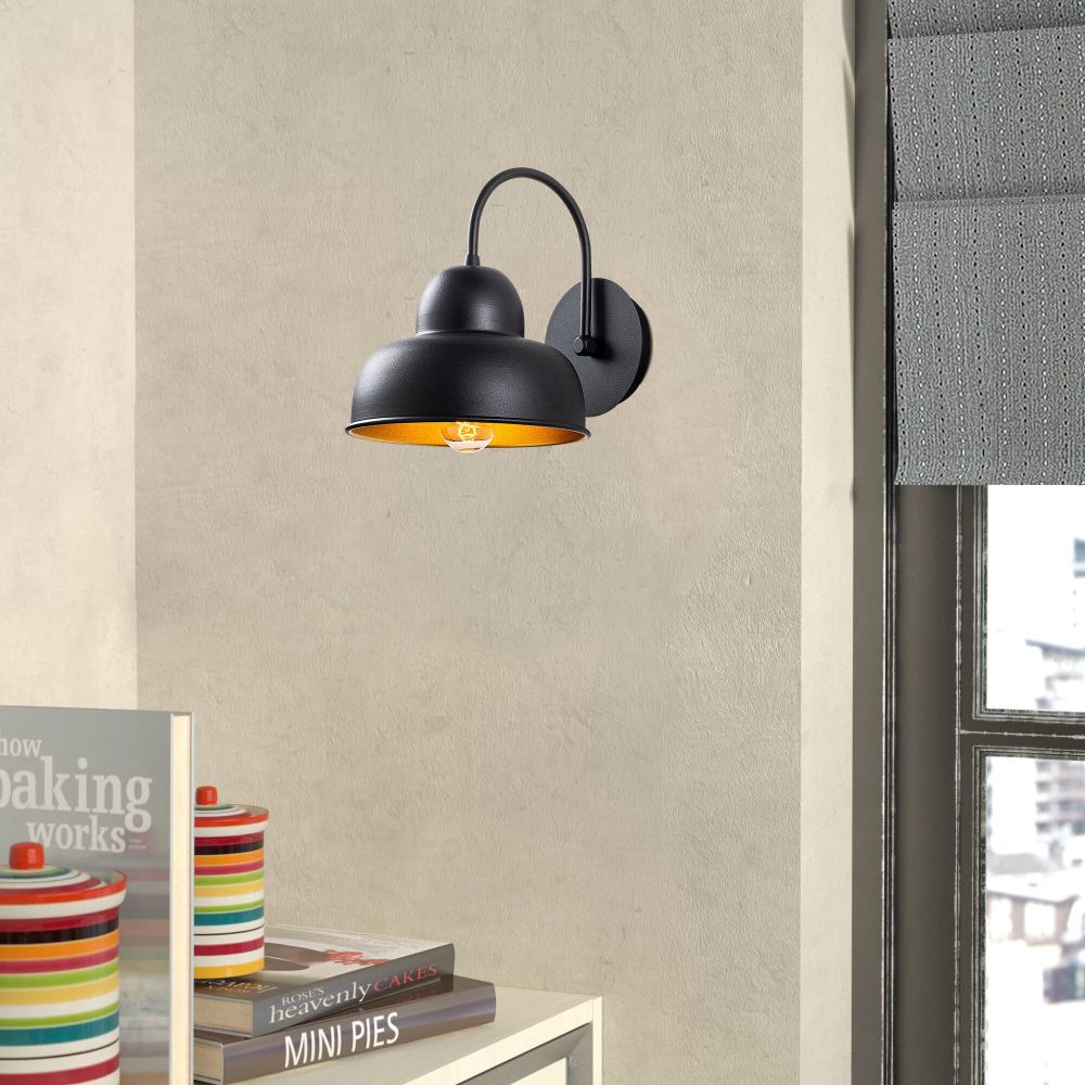 Zidna lampa "Berceste - 180" boje crna i zlatna slika 1