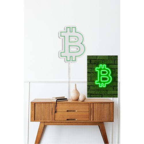 Wallity Ukrasna plastična LED rasvjeta, Bitcoin - Green slika 3