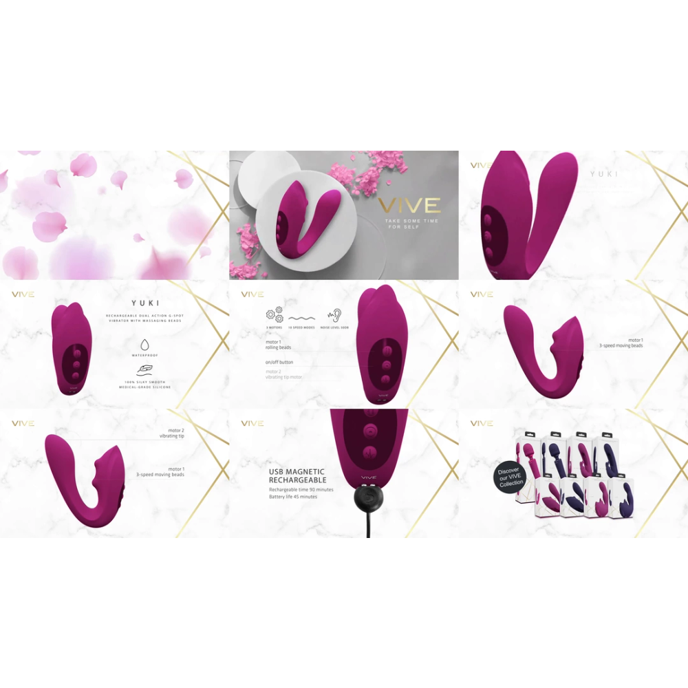VIVE by Shots Yuki - Vibrator G-točke s dva motora i kuglicama za masažu - roza slika 6