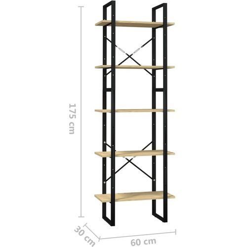 Ormarić za knjige s 5 razina 60 x 30 x 175 cm od borovine slika 5