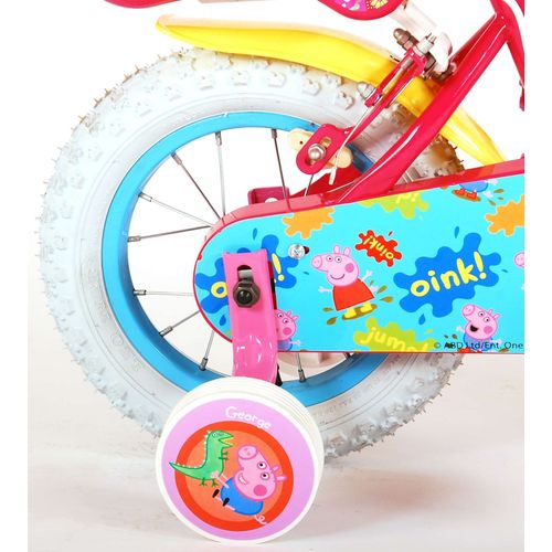 Peppa Pig dječji bicikl 12 inča roza s dvije ručne kočnice slika 4