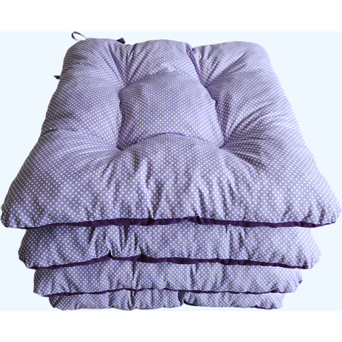 Pamučni jastuk za stolice, pamuk, ljubičasti + lila sa točkicama 4 komada slika 1