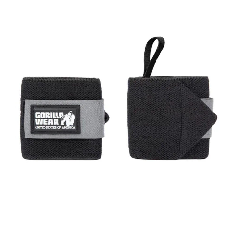 Gorilla Wear Steznik za zglobove Basic 42x8cm - Crno/Sivi, 2kom slika 1