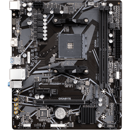 Gigabyte MB [A520M K V2 G10]AM4; 2xDDR4;M.2; 4xSATA; 6xUSBVGA, HDMI; mATX; slika 3